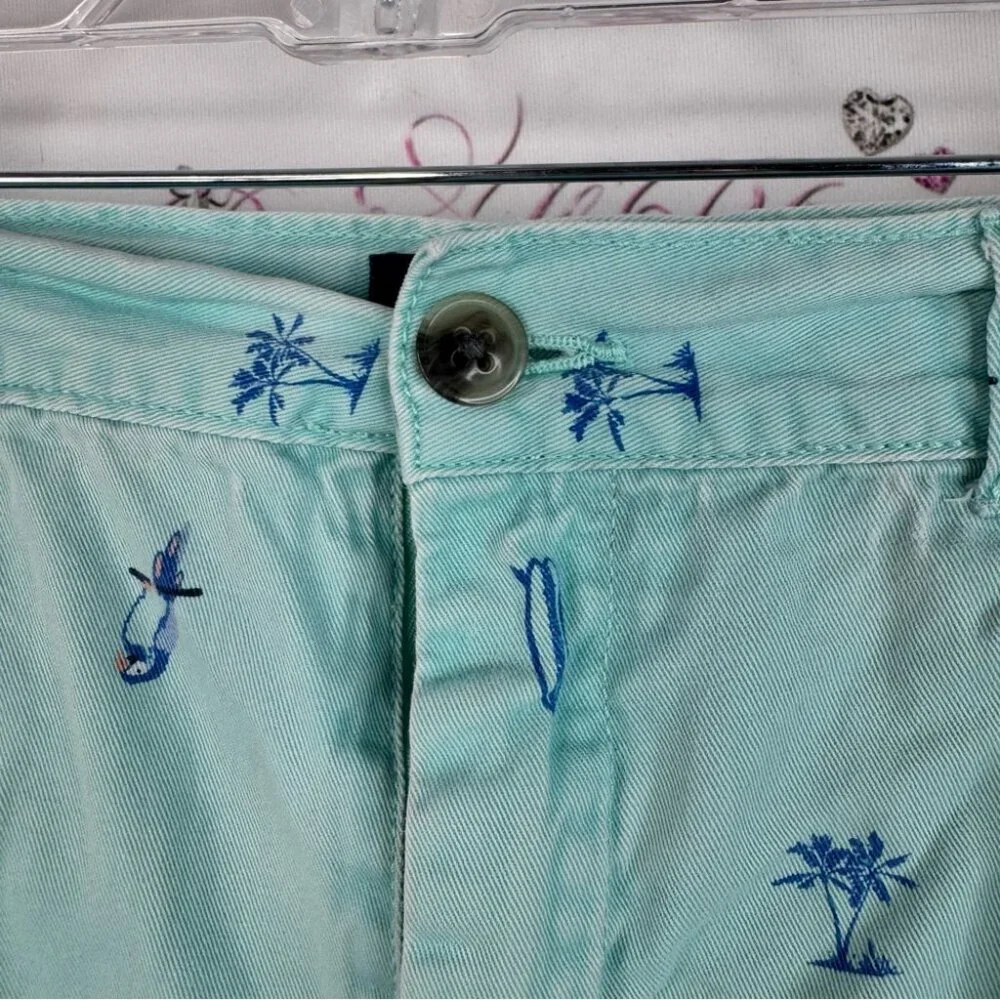 The Children's Place shorts surf boards palm trees Mint Shorts Blue Pattern